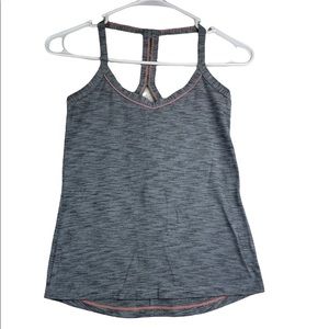 Lorna Jane heathered gray racer back workout top! Size S-M